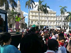 Jornada por los derechos humanos en el Parque Central de La Habana Vieja